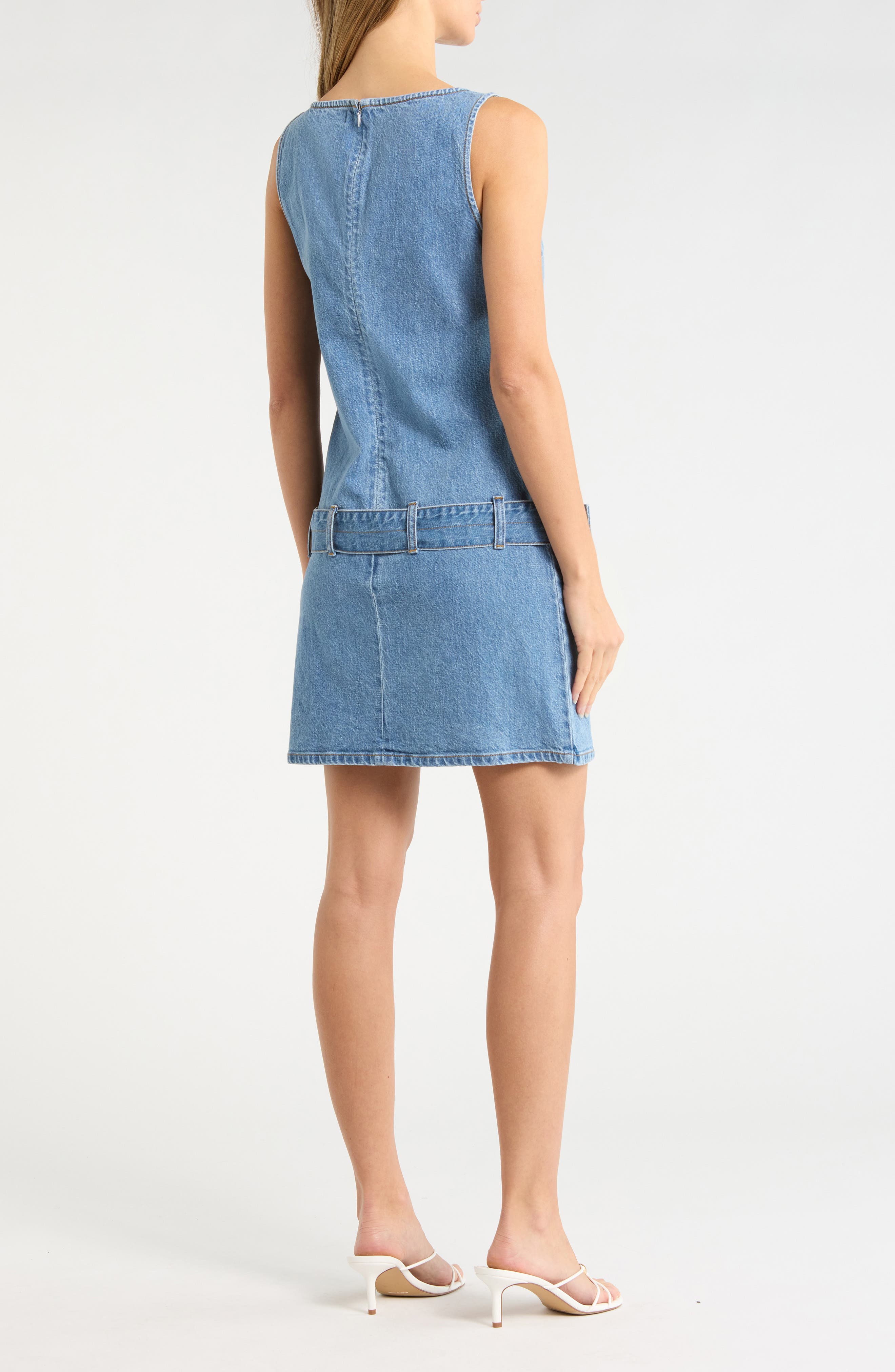 Belted Denim Minidress - image 2