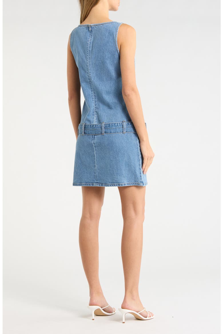 Belted Denim Minidress, Alternate, color, COVE