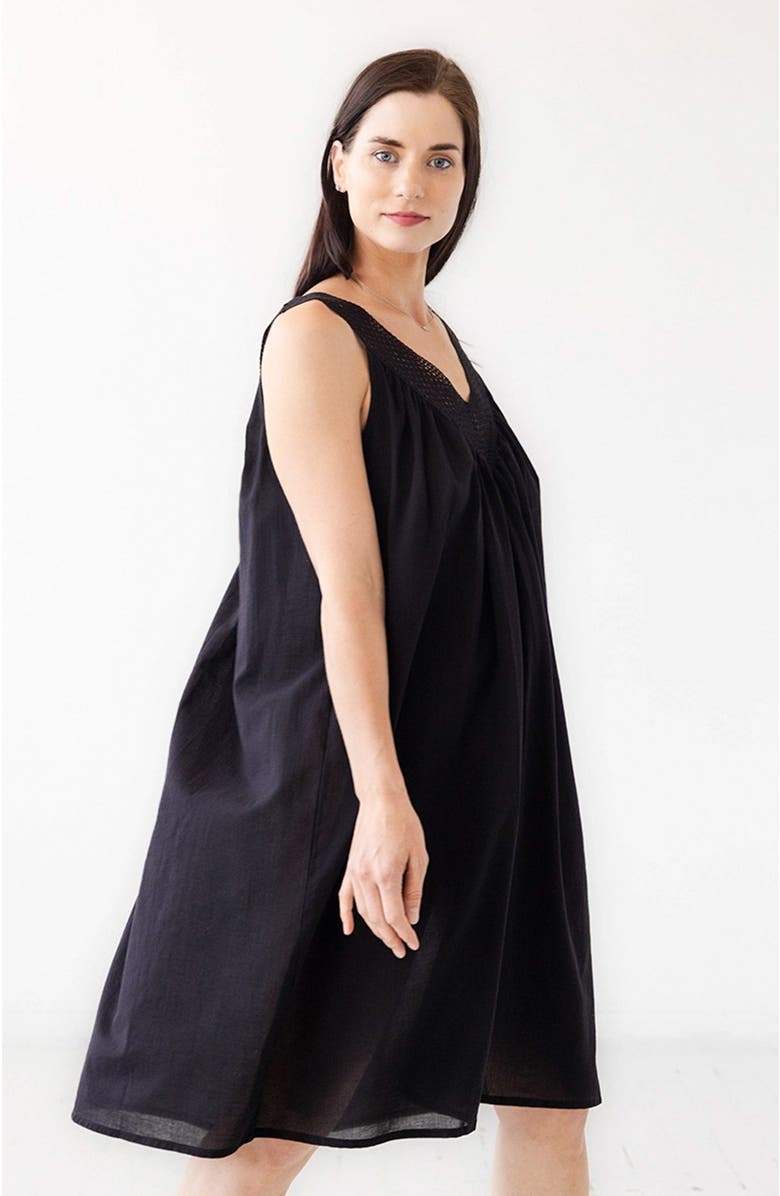 SALUA Greek Royalty Nightgown, Alternate, color, Black