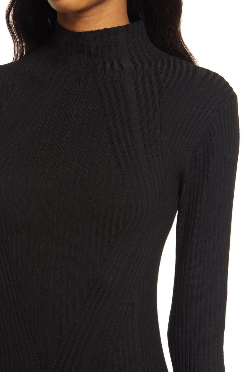 French Connection Mari Rib Knit Long Sleeve Minidress, Alternate, color,