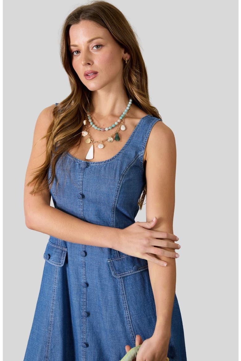 Sleeveless Denim Maxi Dress, Alternate, color, DENIM