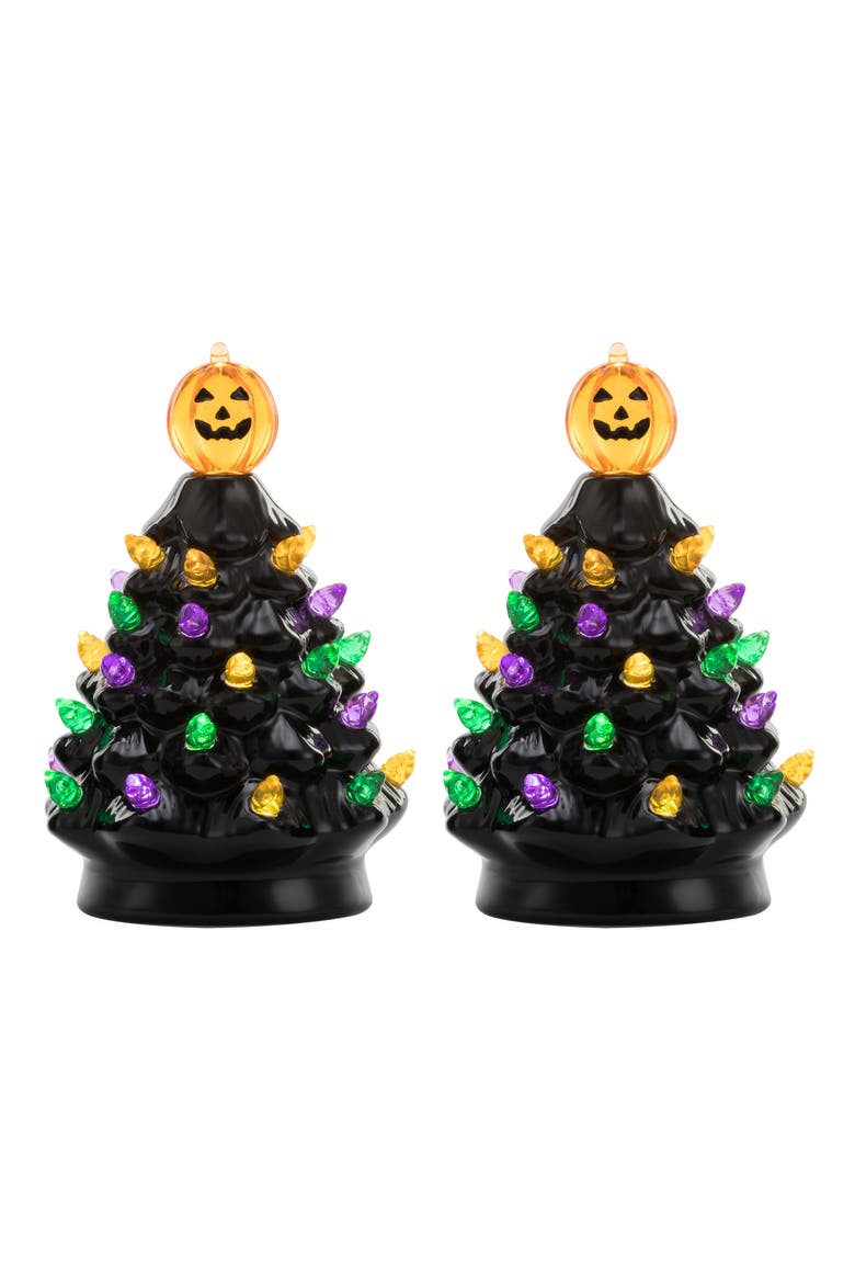 Set of 2 Mini Halloween Trees - Black, Main, color, Black