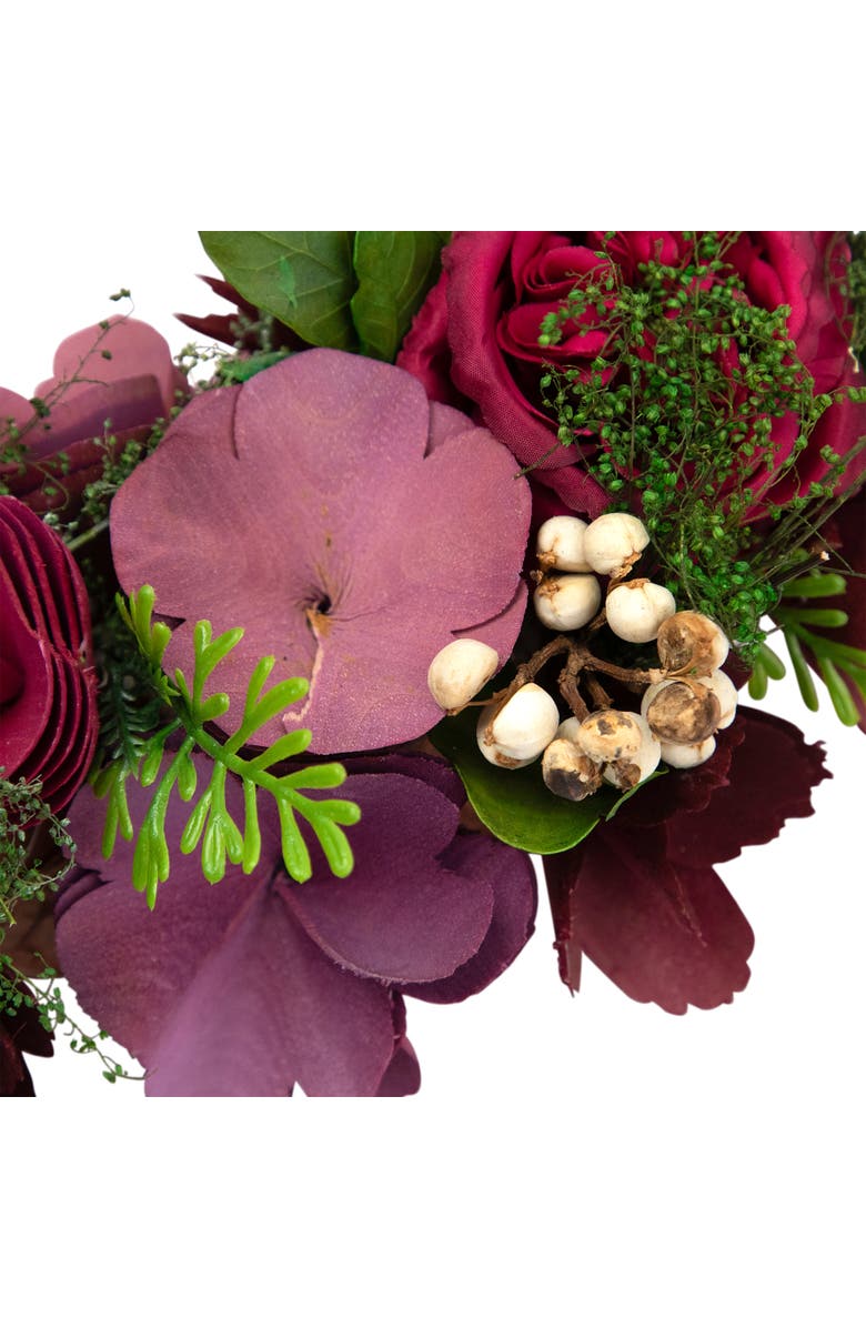 Northlight Wooden Floral Artificial Spring Wreath with Dried Pods - 13.5", Alternate, color, Red