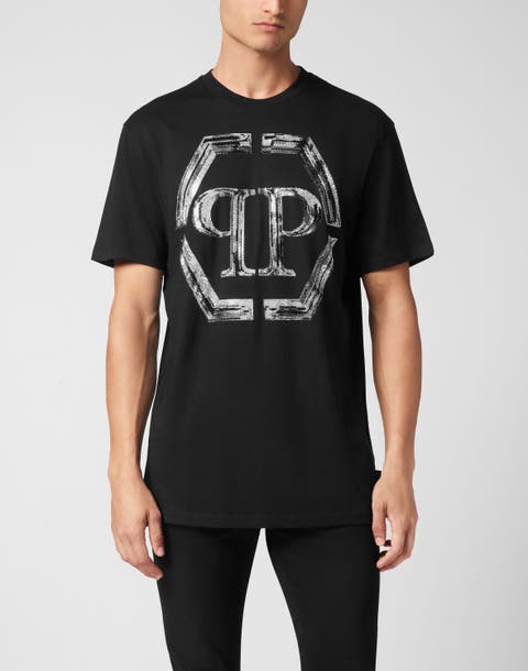T-Shirt Round Neck Ss Strass Hexagon Men