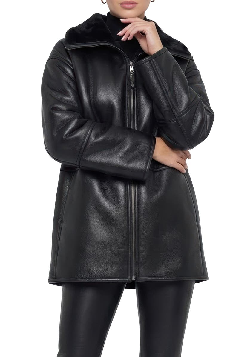 GORSKI Reversible Genuine Shearling Parka, Alternate, color, Black