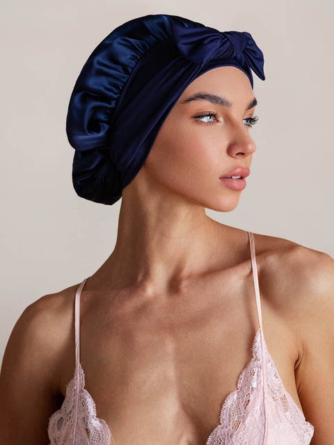 Pure Silk Bowknot Tie Bonnet