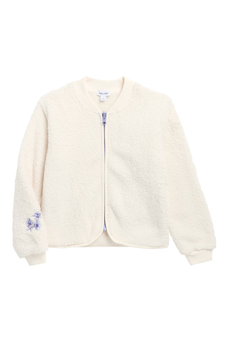Kids' Cozy Faux Shearling Bomber Jacket, Main, color, MOONSTONE