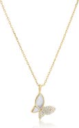 The Lovery Fine Jewelry Mother of Pearl CZ Butterfly Necklace
