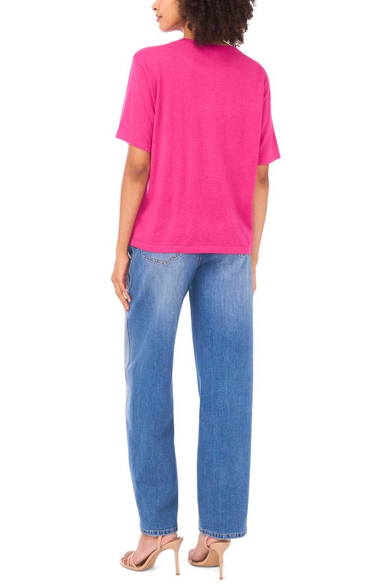 Vince Camuto Crewneck Knit Top, Alternate, color, Peony Punch