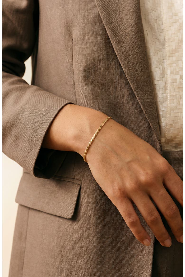 Flat Link Chain Bracelet, Alternate, color, GOLD