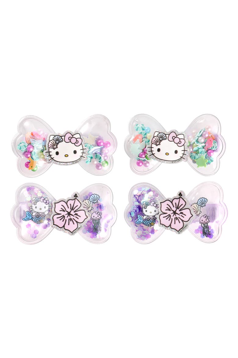 Mermaid Hair Clips 4-Piece Set, Snap Back Shaker Hair Clips, Sanrio Accessories, Main, color, Multicolored