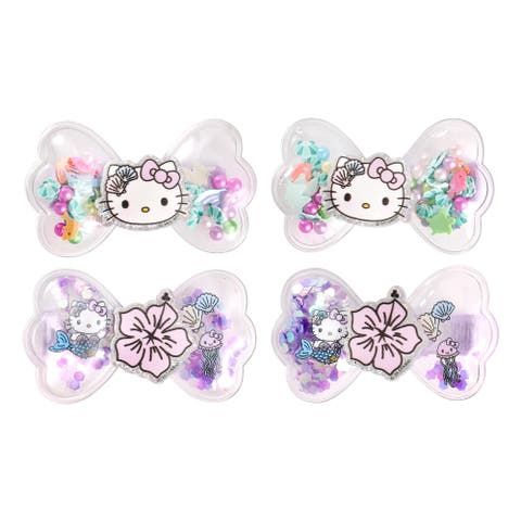 Mermaid Hair Clips 4-Piece Set, Snap Back Shaker Hair Clips, Sanrio Accessories