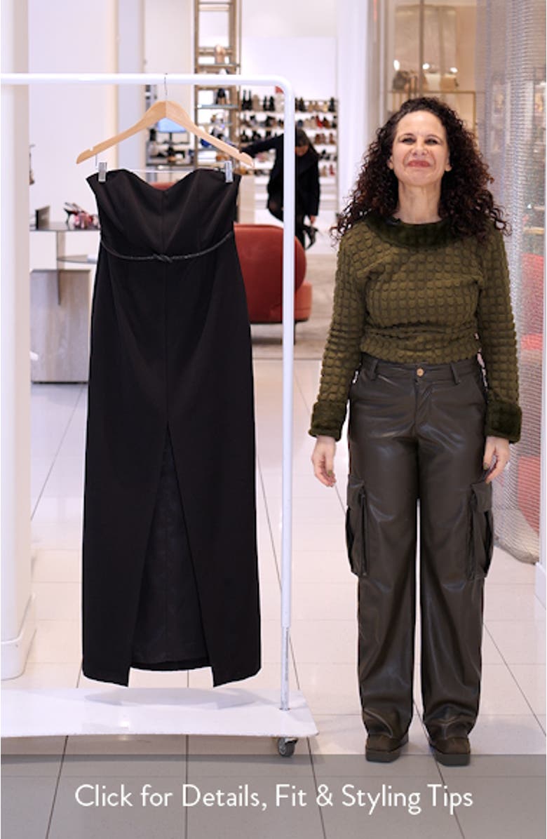 Beaded Belt Detail Strapless Sheath Gown, sales video thumbnail