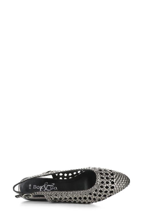 Bos. & Co. Willow Slingback Cap Toe Flat In Pewter