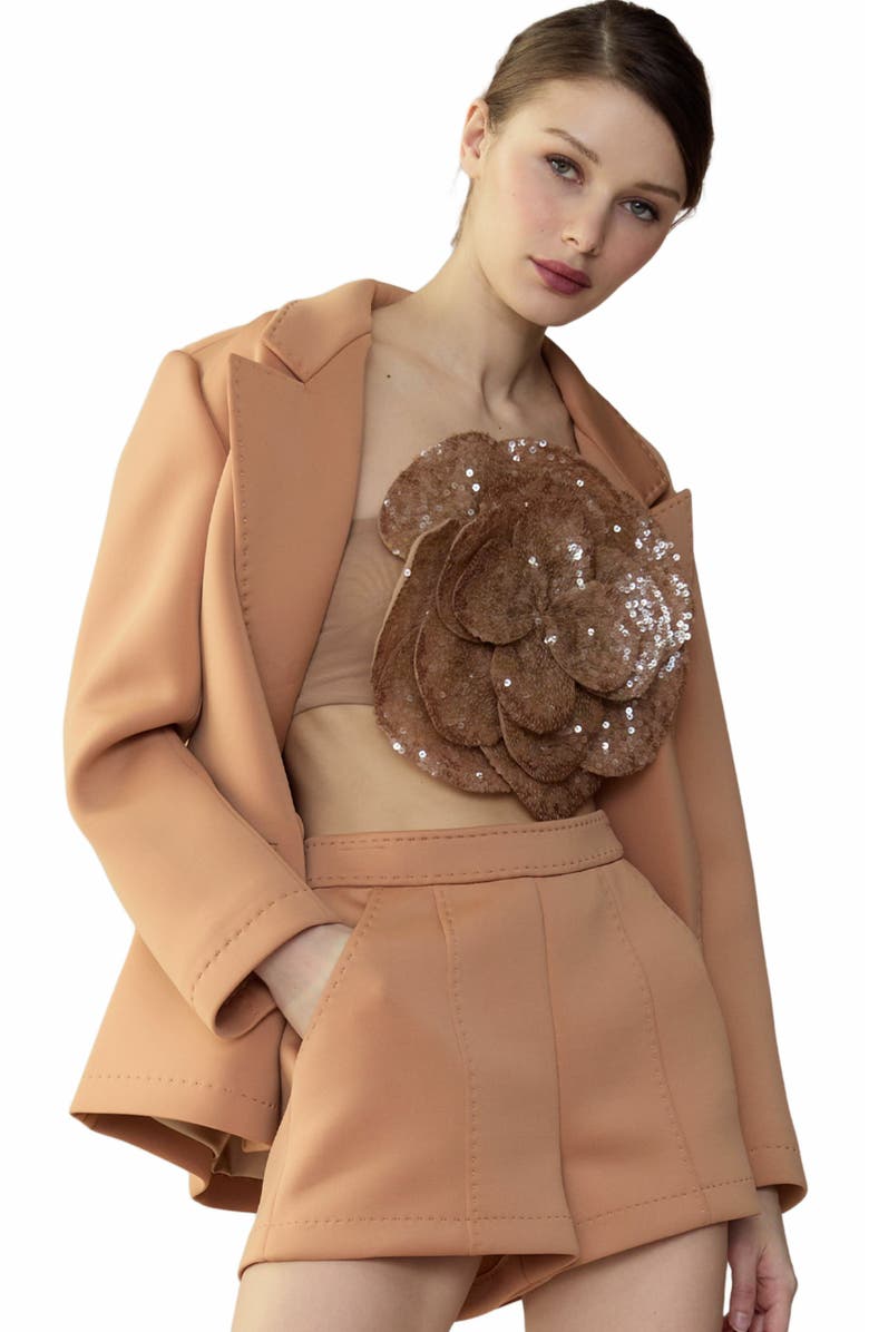 Cynthia Rowley Bonded Pick Stitch Shorts, Alternate, color, 