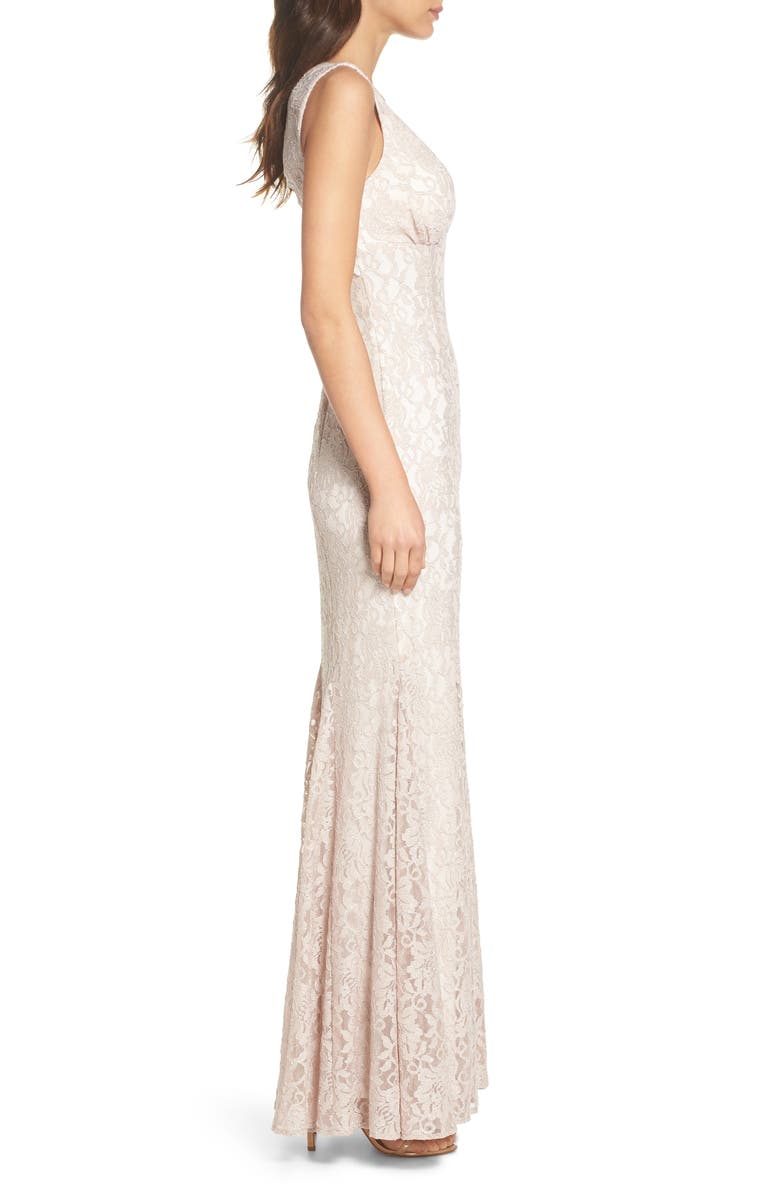 Morgan & Co. Glitter Lace Trumpet Gown, Alternate, color, 