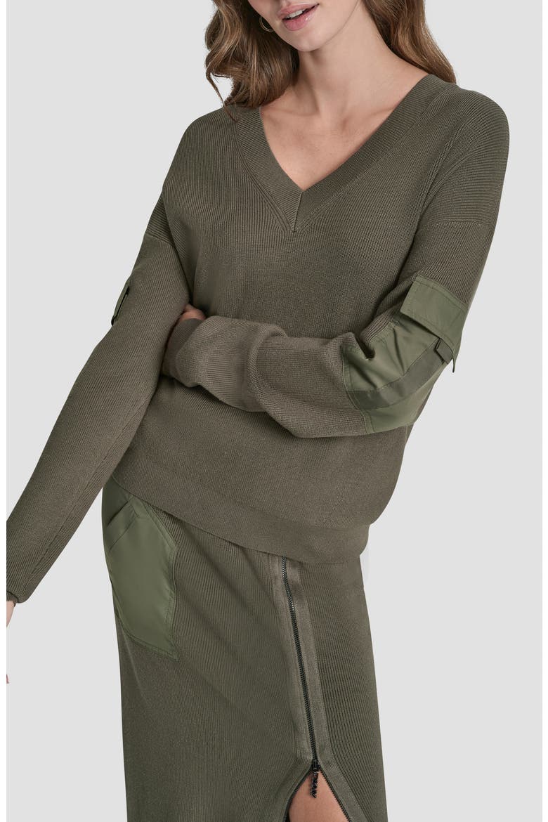 Cargo Sleeve Rib Sweater, Alternate, color, CITY TAUPE