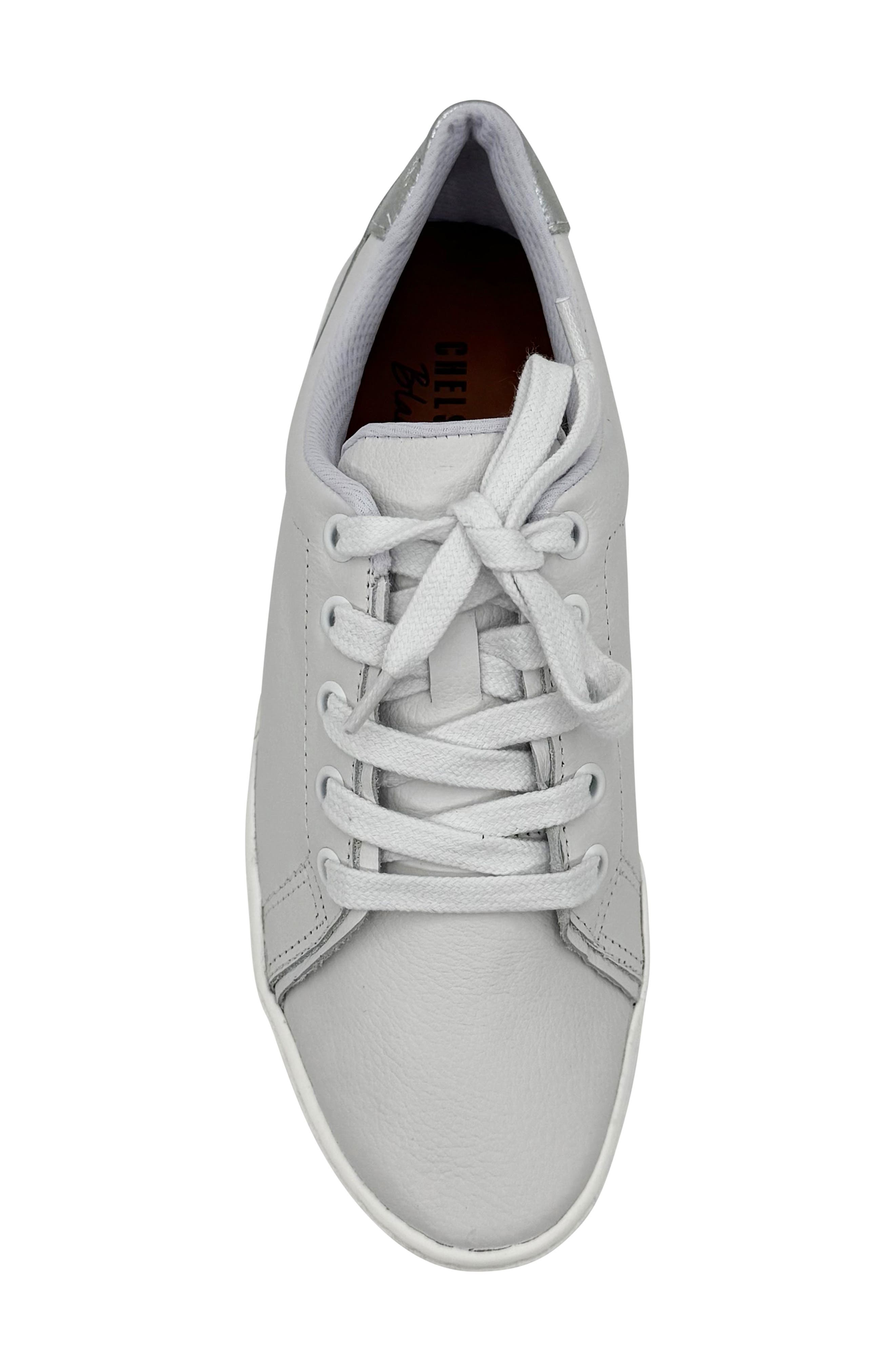CHELSEA CREW Uganda Sneaker, Alternate, color, White/ Silver Leather