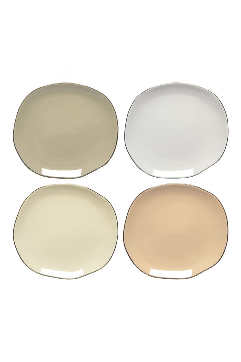 Set of 4 Pebble Dinnerware Plates, Main, color, NO COLOR