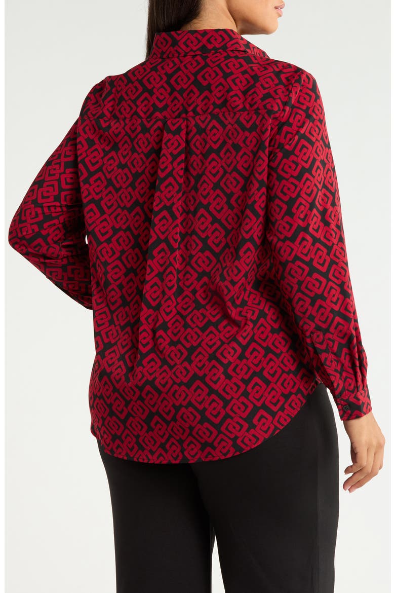 Printed Utility Shirt, Alternate, color, ANNE BLACK/ TITIAN RED