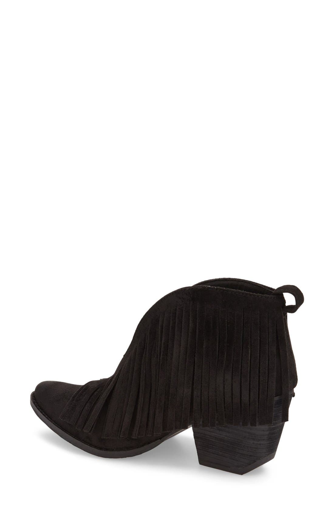 Matisse Lambert Fringe Bootie (Women), Alternate, color, BLACK SUEDE