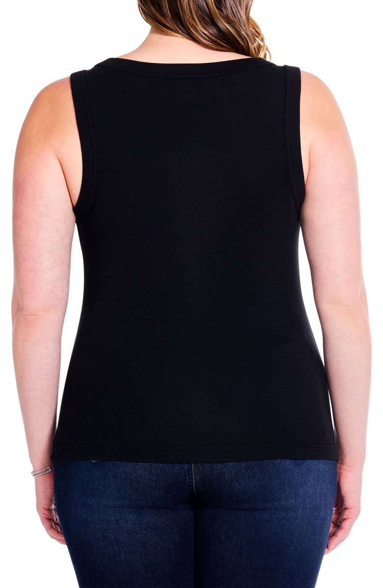 NIC+ZOE Perfect Rib Scoop Neck Knit Tank Top, Alternate, color, Black Onyx