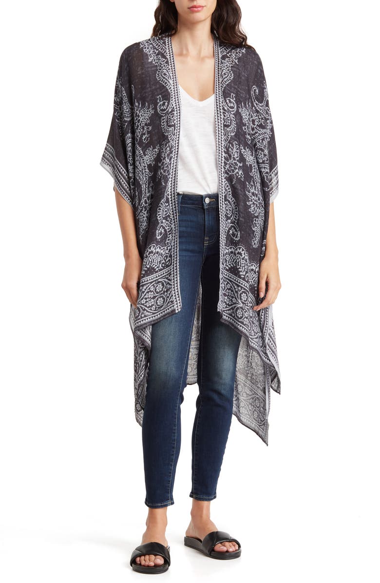 Melrose and Market Melrose & Market Printed Ruana, Main, color,