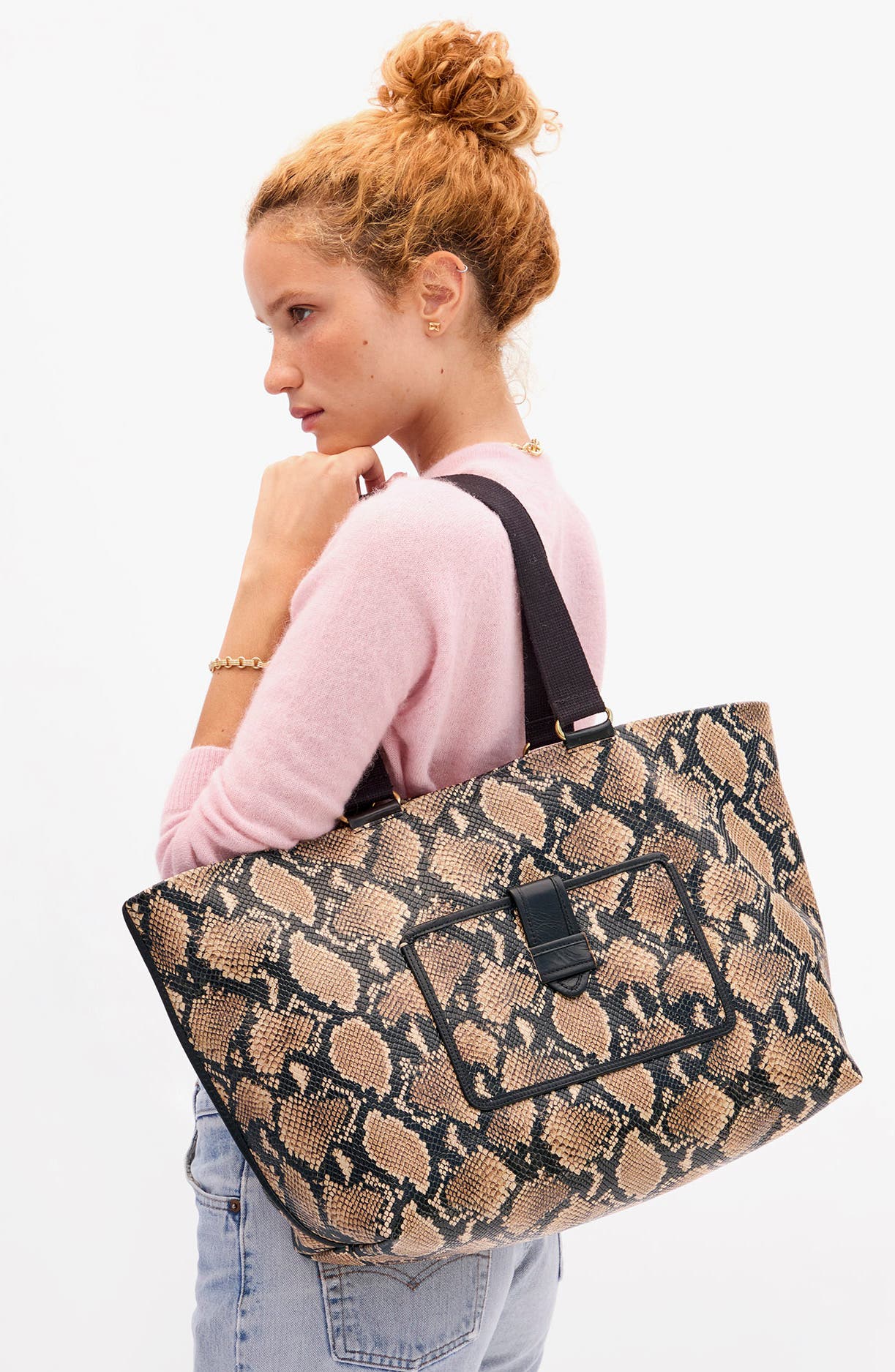 Clare V. Grande Bateau Tote, Alternate, color, Tan