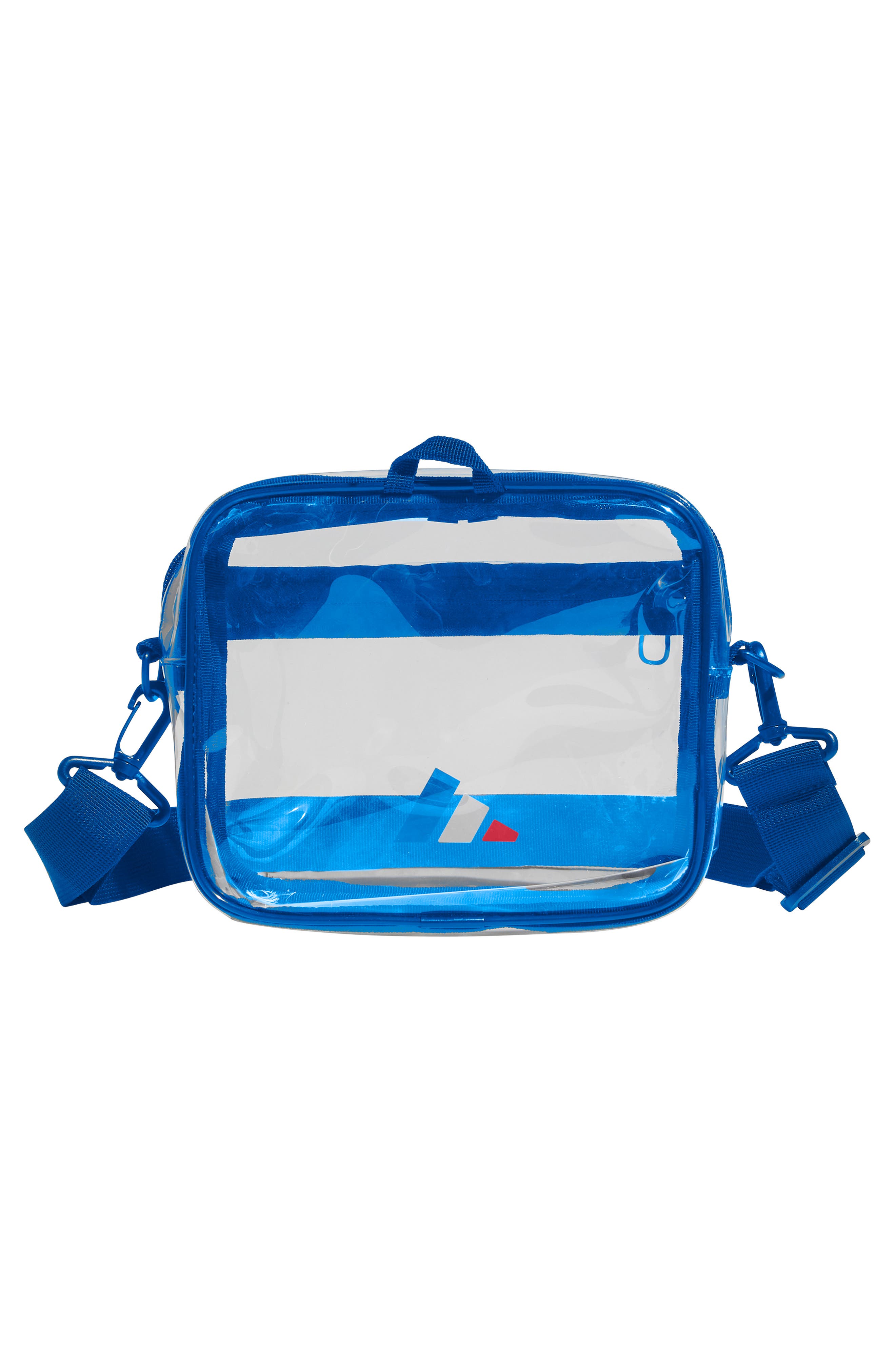 Transparent Bag, Alternate, color, CLEAR/ BOLD BLUE/ SCARLET