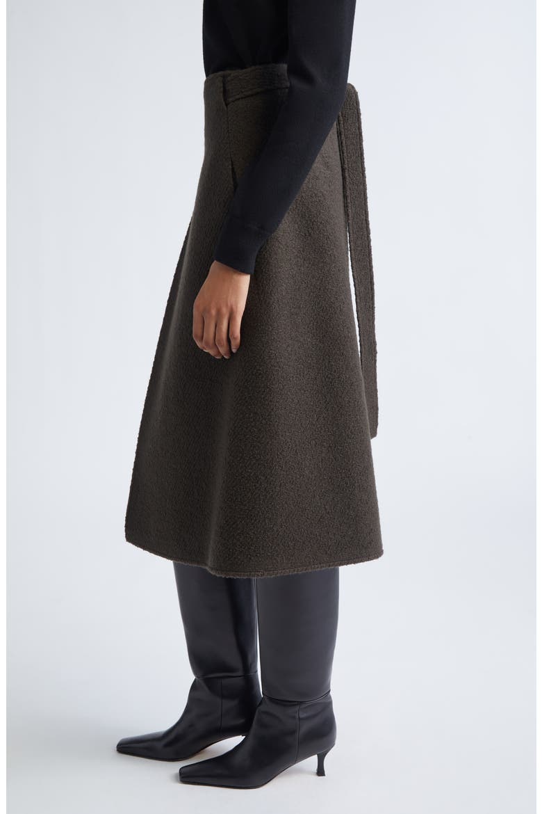 Bodhi Bouclé Twill Wrap Skirt, Alternate, color, WOOD