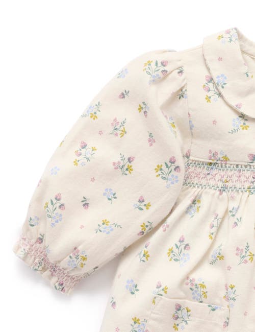 Purebaby Smocked Dress In White