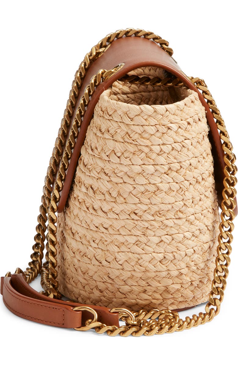 Saint Laurent Mini Panier Corssbody Bag, Alternate, color, Naturel/ Brick