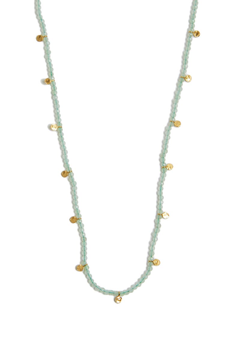 Hammered Beaded Necklace, Main, color, GOLD