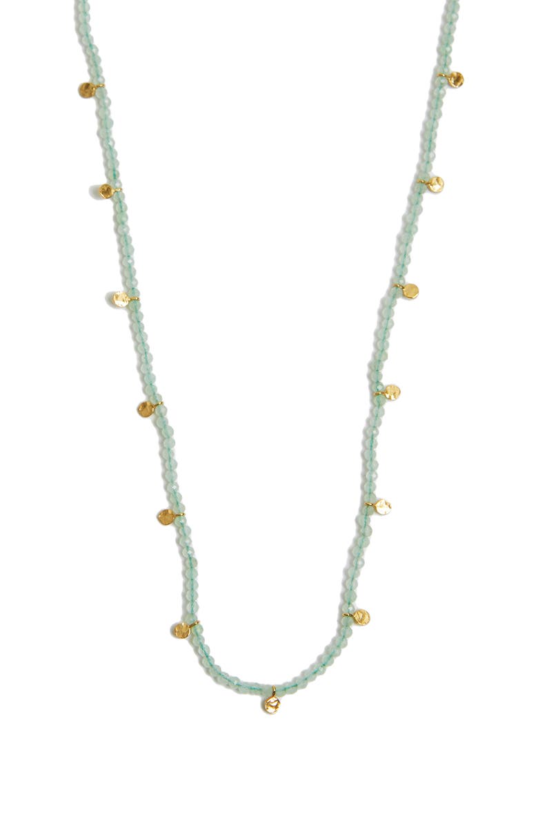 Argento Vivo Sterling Silver Hammered Beaded Necklace, Main, color, Gold