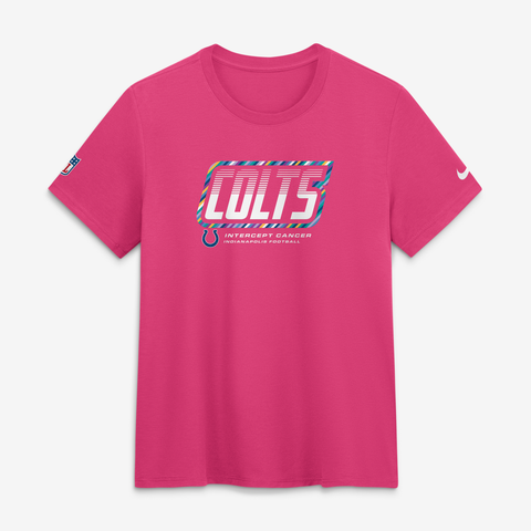 Women's Nike Pink Indianapolis Colts 2026 NFL Crucial Catch Tri-Blend Dri-FIT T-Shirt