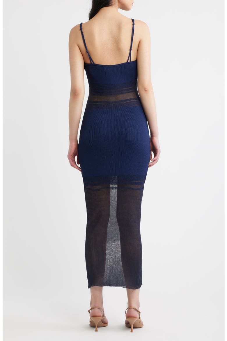 Kimberly Placed Stripe Body-Con Sweater Dress, Alternate, color, NAVY