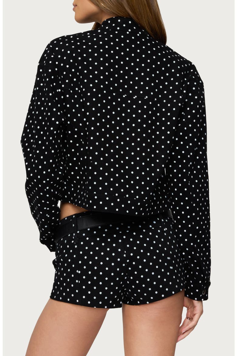Tabitha Polka Dot Jacket, Alternate, color, BLACK