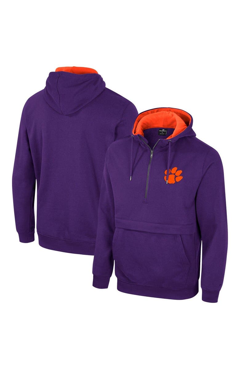 COLOSSEUM Men's Colosseum Purple Clemson Tigers Half-Zip Hoodie, Main, color, Purple