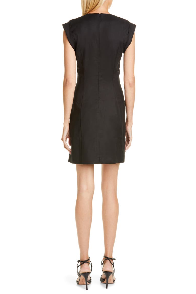 Skylar Linen Blend Minidress, Alternate, color, BLACK