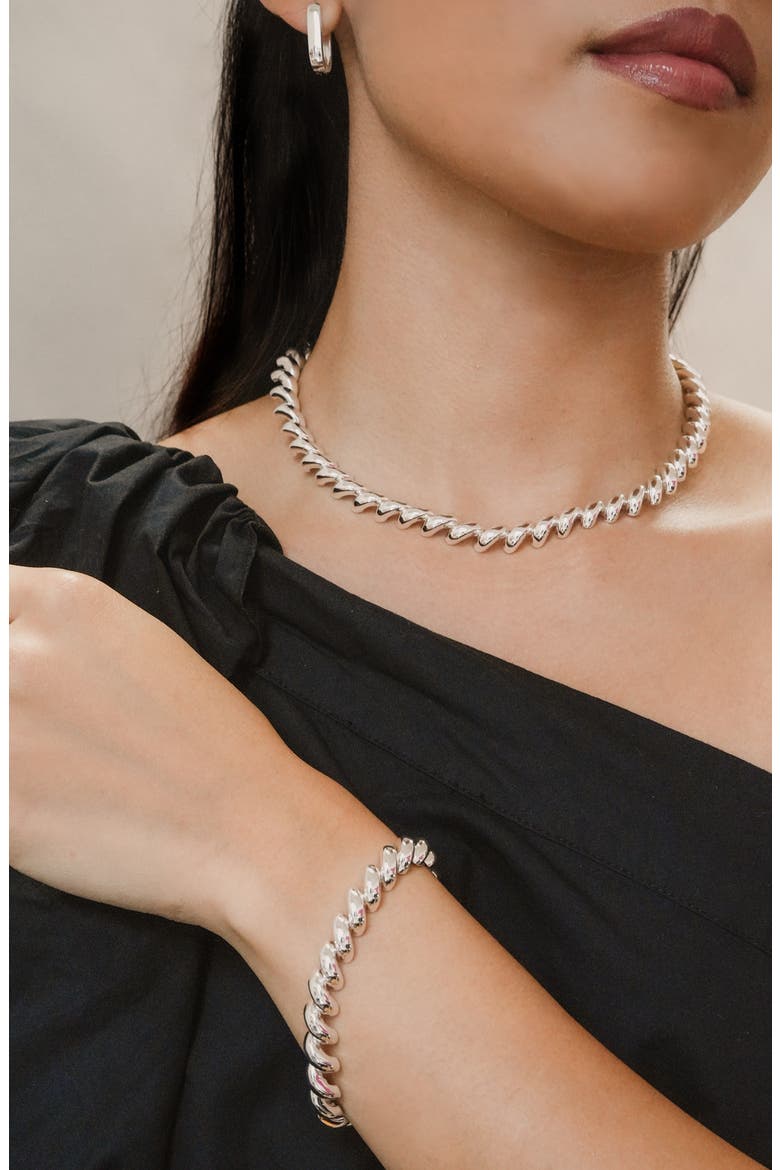 Mini San Marco Chain Necklace, Alternate, color, SILVER