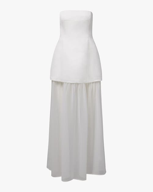 Weworewhat Corset Sheer Maxi Dress In Silk White