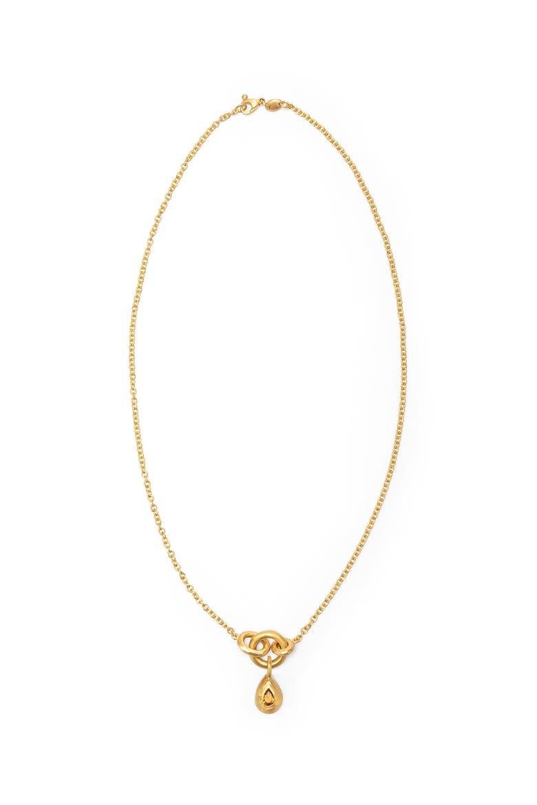 Voyage Necklace Light Chain with Drop Charm Madeira Quartz. Handmade in Italy, Alternate, color, Madeira Quartz
