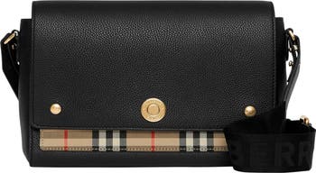 Note Leather & Vintage Check Crossbody Bag