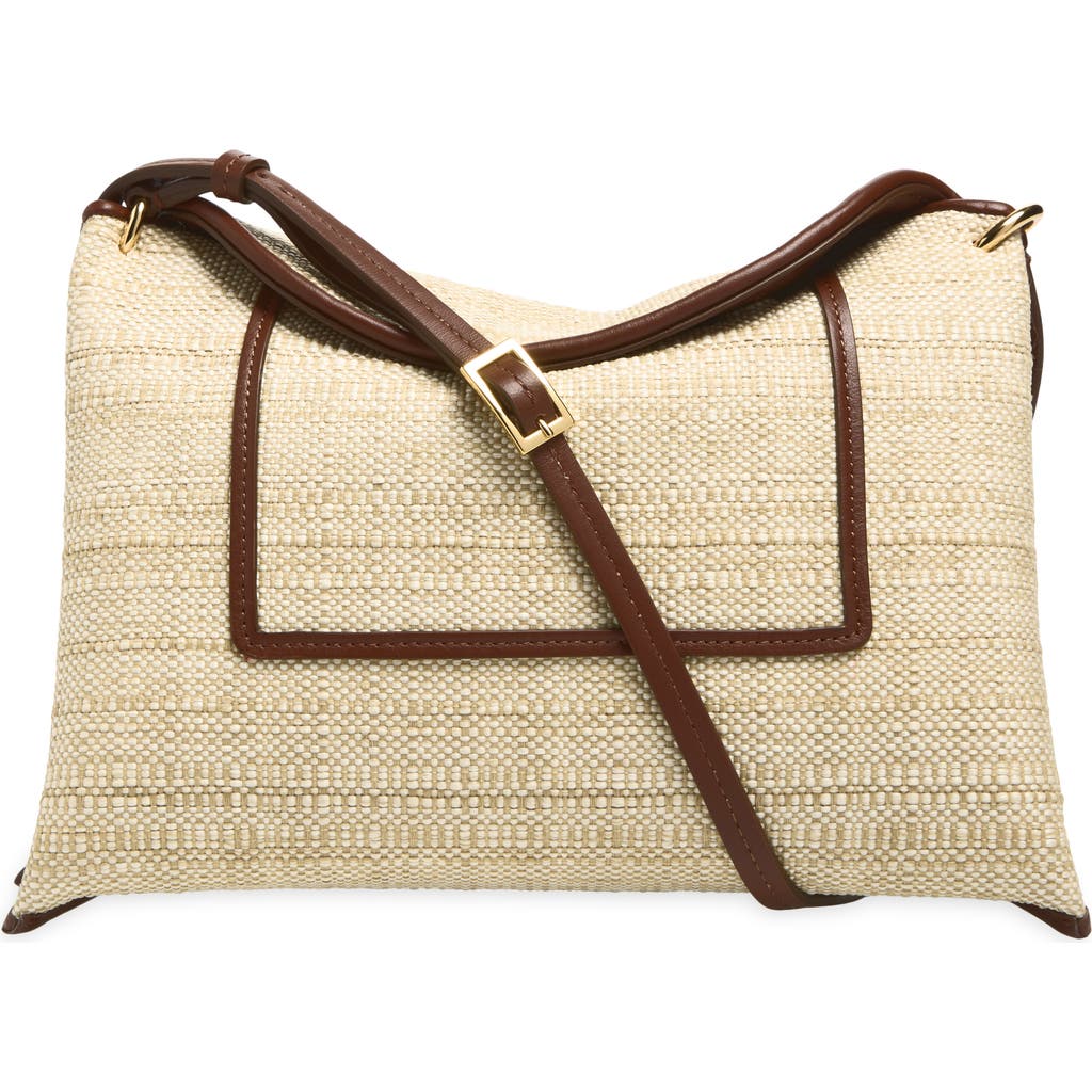 Wandler Penelope Slouch Raffia Shoulder Bag In Brown