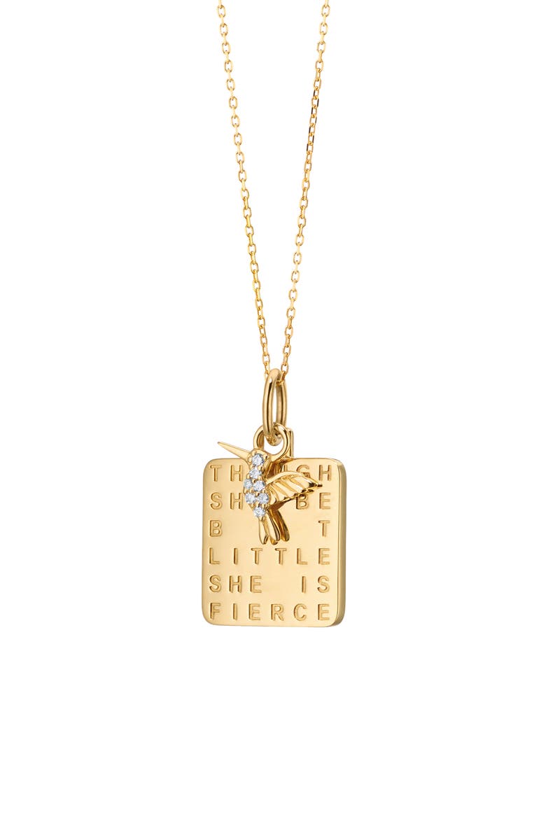 She is Fierce Pendant Necklace, Main, color, GOLD