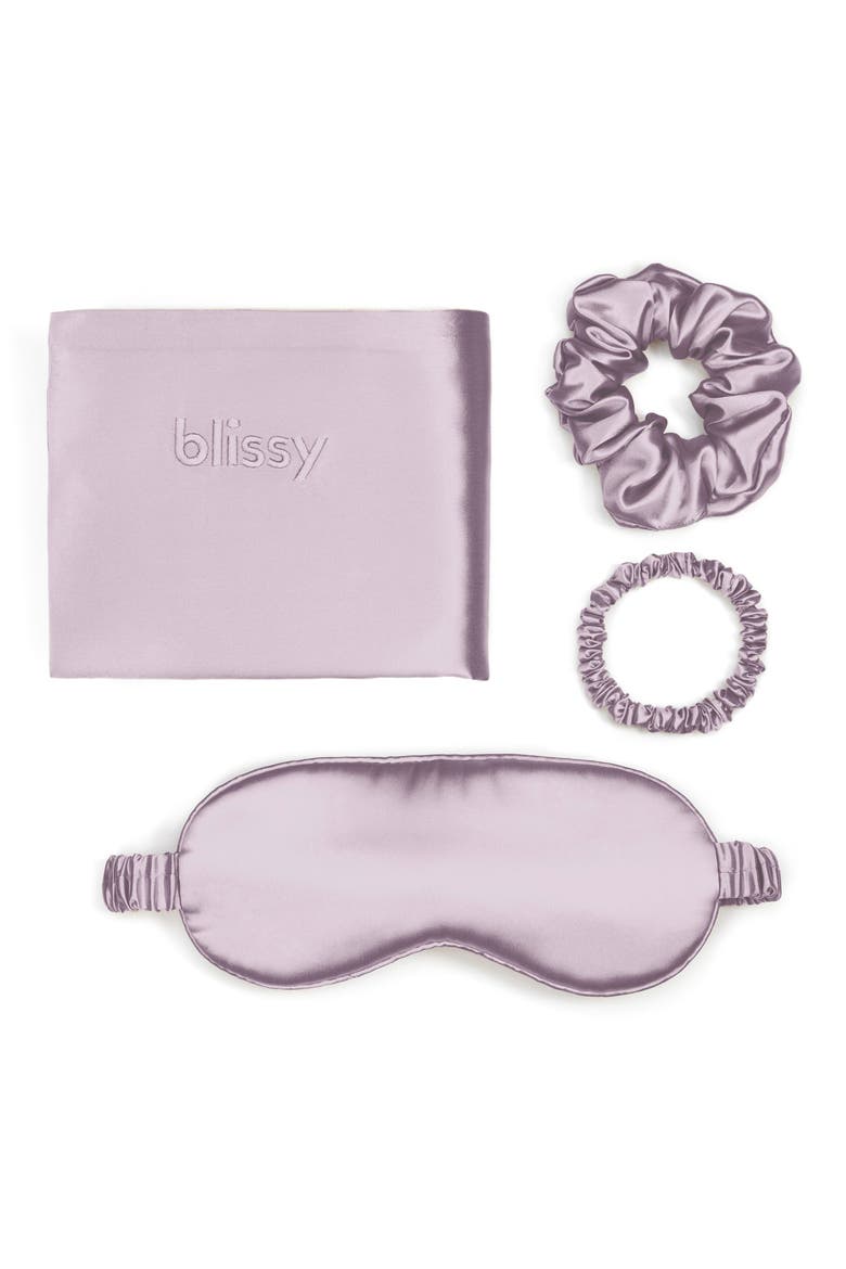 Dream 4-Piece Mulberry Silk Set, Main, color, LAVENDER