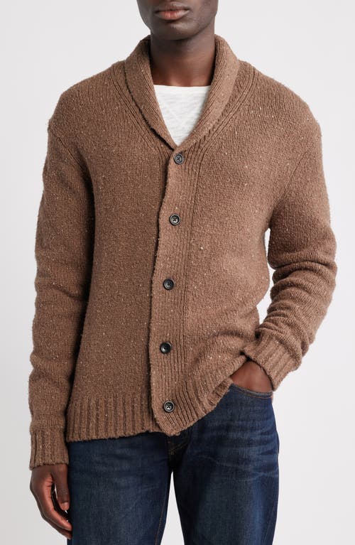 Rails Corden Neppy Shawl Collar Cardigan In Brown