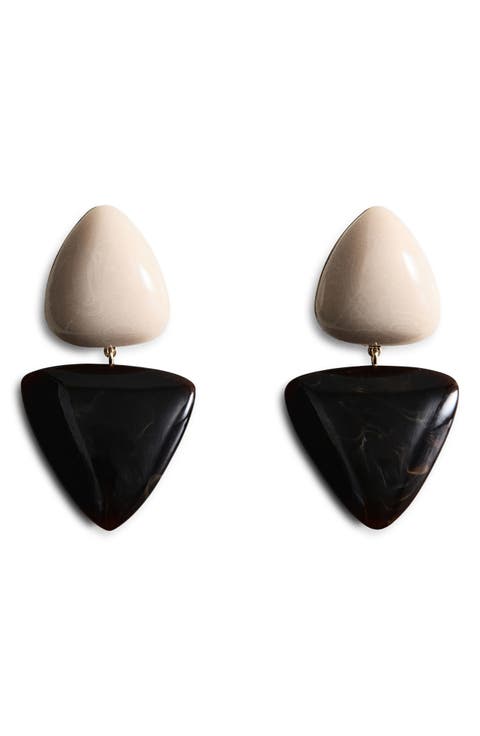 Two Tone Drop Earrings