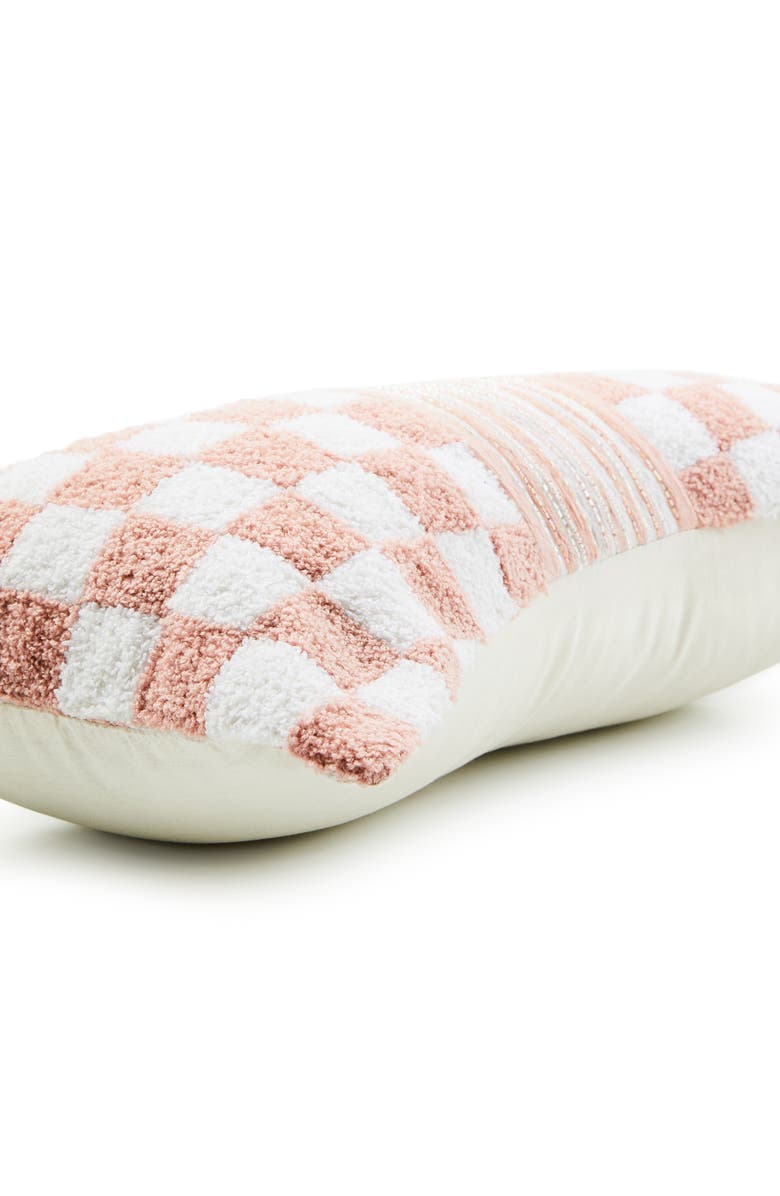 MACKENZIE CHILDS Pink Check Chenille Bow Throw Pillow, Alternate, color, Pink