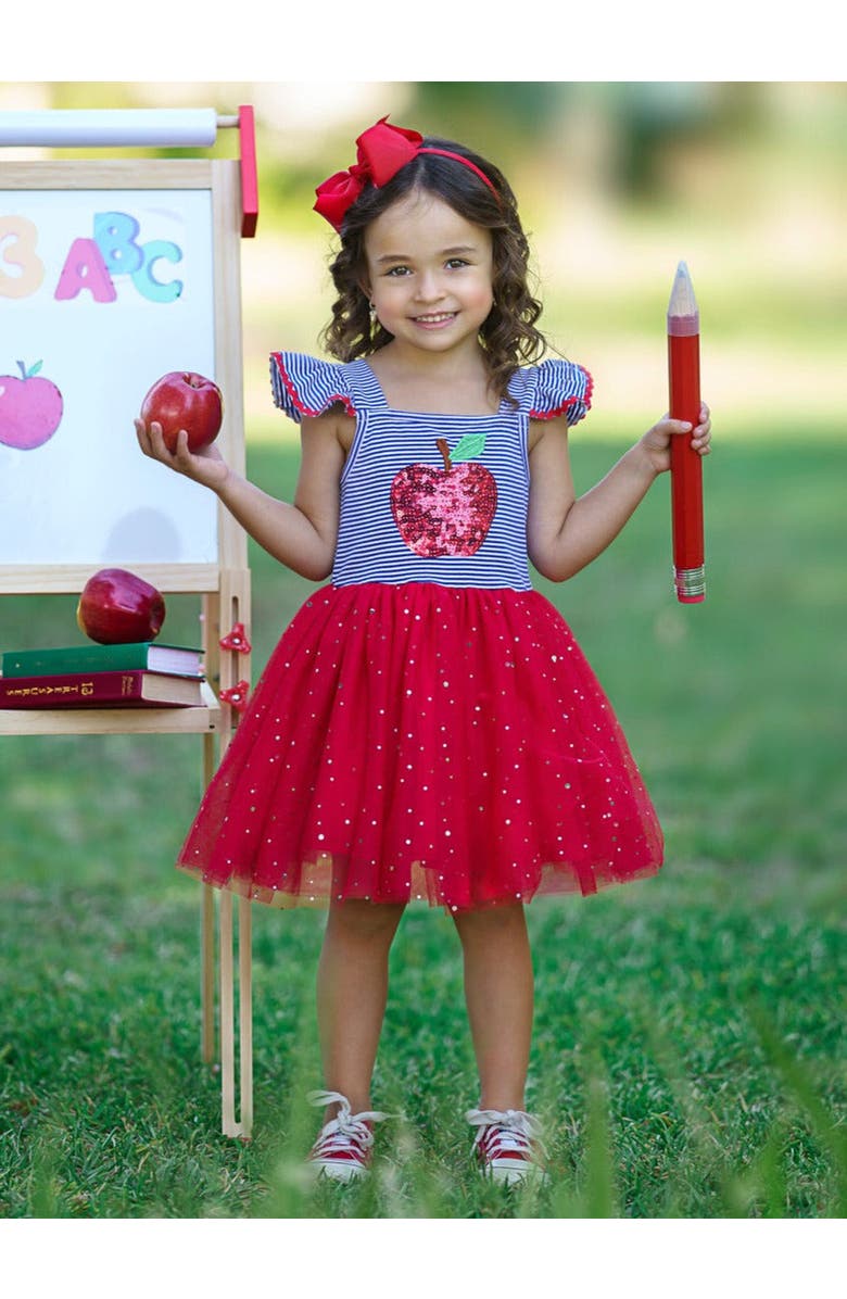 Mia Belle Girls Girls A+ Attire Apple Sparkle Tutu Dress, Alternate, color, Red